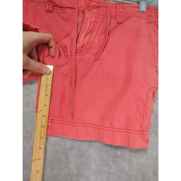 Vintage American Eagle Shorts Womens 8 Peach Bermuda Cotton Mid Rise Drawstring - Picture 5 of 8